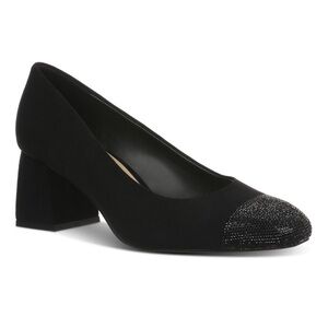 On 34th Womens Tillyy Toe Cap Faux Leather Block Heels- 8.5M